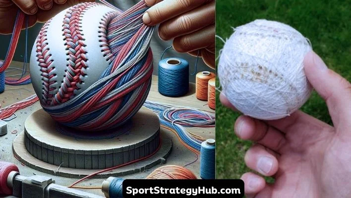 Winding the Yarn for making baseball